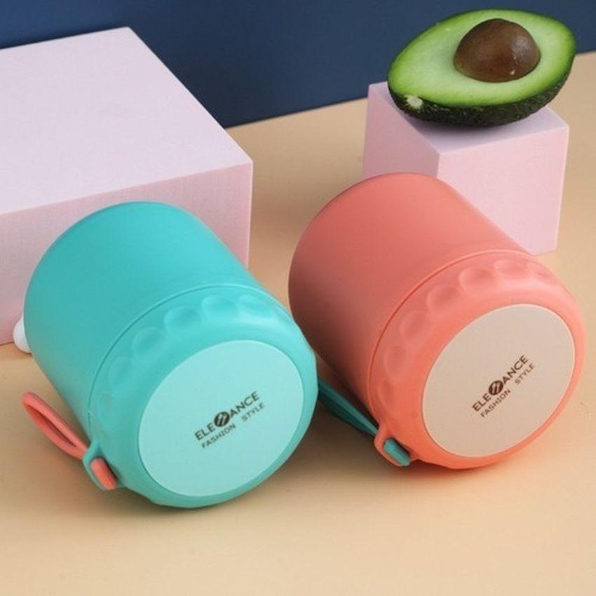 Bình ủ cháo cho bé có quai cầm cấu tạo bằng inox 304 cốc giữ nhiệt dung tích 450ML an toàn sử dụng kèm muỗng