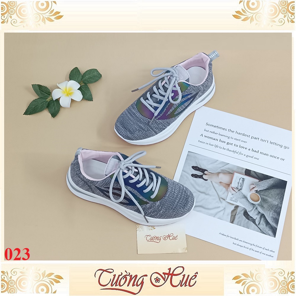 Giày Thể Thao Nữ Đế Cao 4CM Họa Tiết Buộc Dây - Hàng Quảng Châu - 023