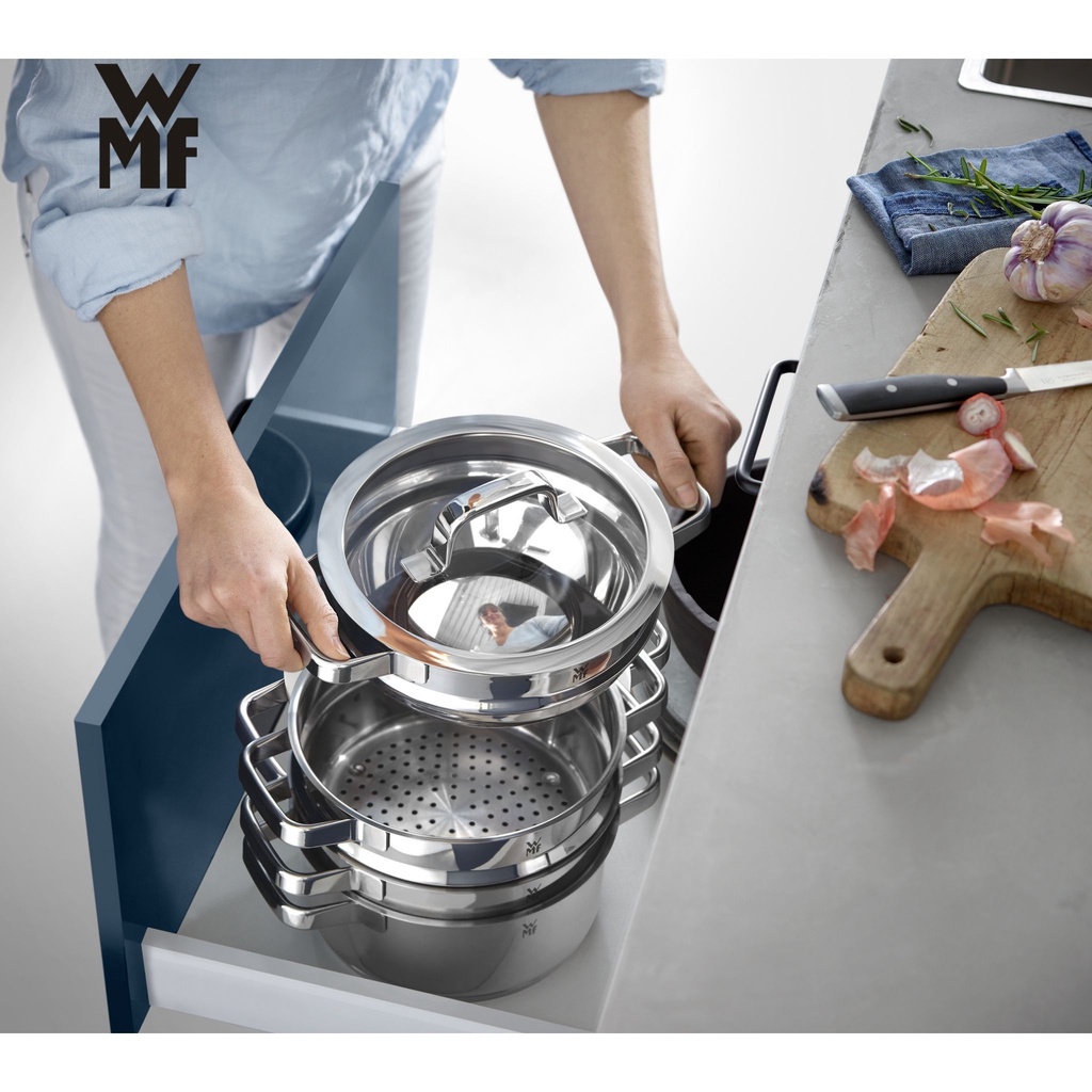 Bộ Nồi WMF Compact Cuisine 4 Món Chất Liệu Thép Cromargan Không Gỉ, Có Thể Xếp Chồng Lên Nhau - 0798046380