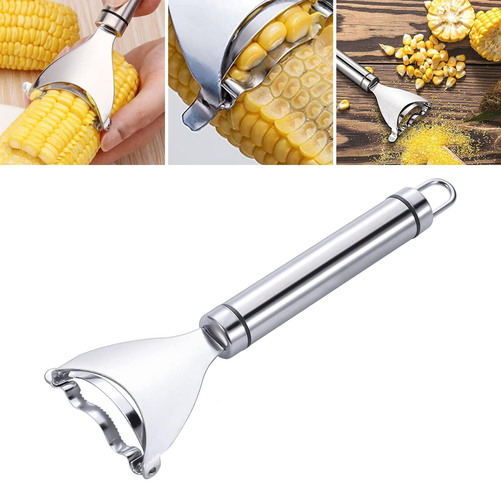 Corn Peeler,Kitchen Gadget,Stainless Steel Corn Thresher with Handle,Corn Stripper Corn Cob Stripper Tool,Thresher Corn Cutter from the Cob