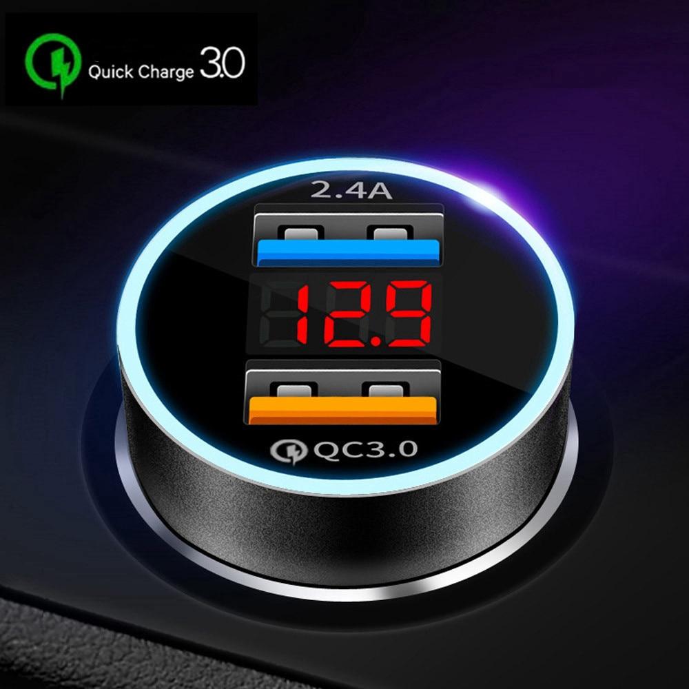 Tẩu Sạc Điện Thoại 2 Cổng USB QC 3.0 Chất Lượng Cao Cho Xe Hơi