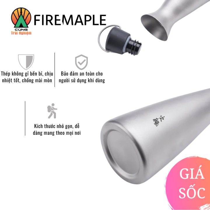 [CHÍNH HÃNG] - Bình đựng rượu kèm cốc Titanium 450ml Fire Maple 450ml FMP-BINH 2