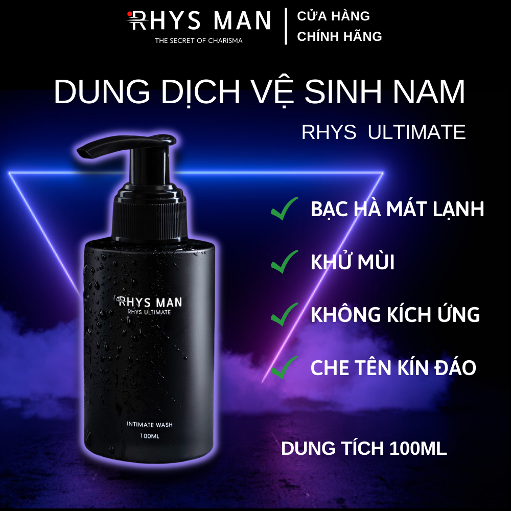 Dung dịch vệ sinh nam giới RHYS MAN hương bạc hà Rhys Ultimate 100ml