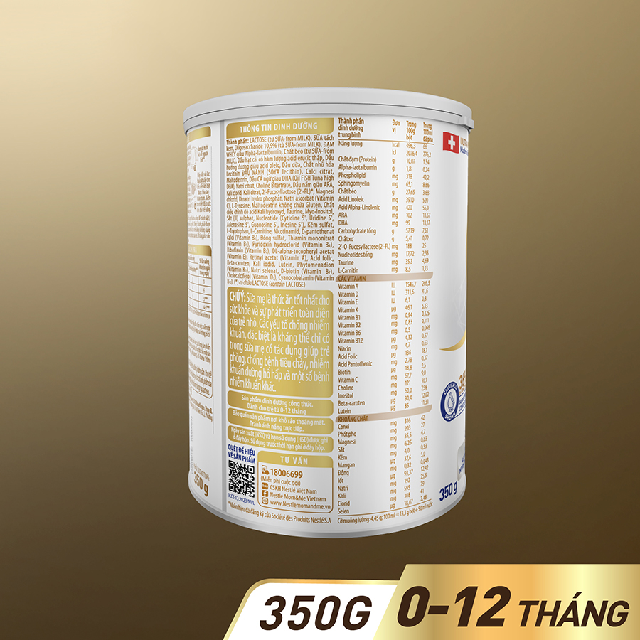 Sữa bột công thức S-26 ULTIMA 1 350G với hợp chất NUTRILEARN CONNECT cho bé 0 - 12 tháng tuổi