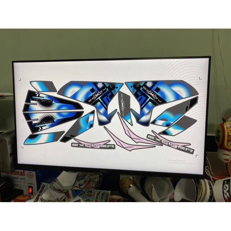 Tem rời Exicter 150 dán xe xám