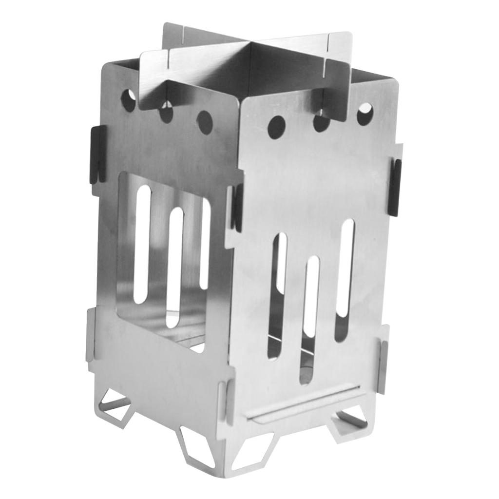 Stainless Steel Foldable Camping Wood Stove Outdoor Picnic Backpacking Stove