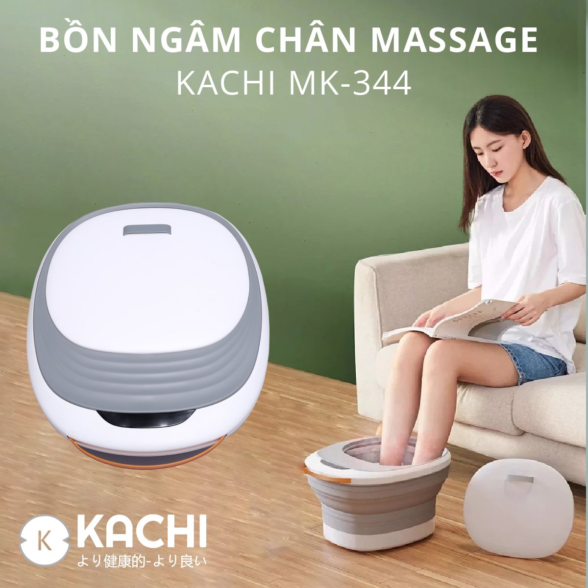 Bồn ngâm chân massage xếp gọn Kachi MK344