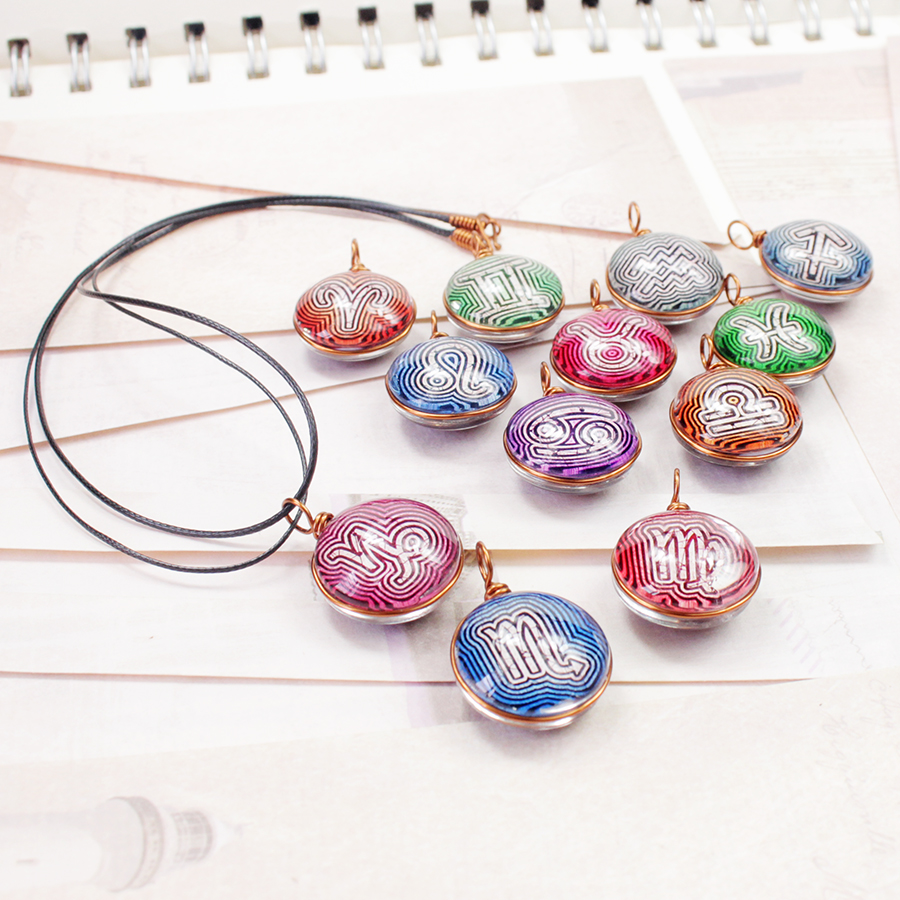 Dây chuyền 12 cung hoàng đạo Zodiac màu sắc tươi sáng 06647-M1