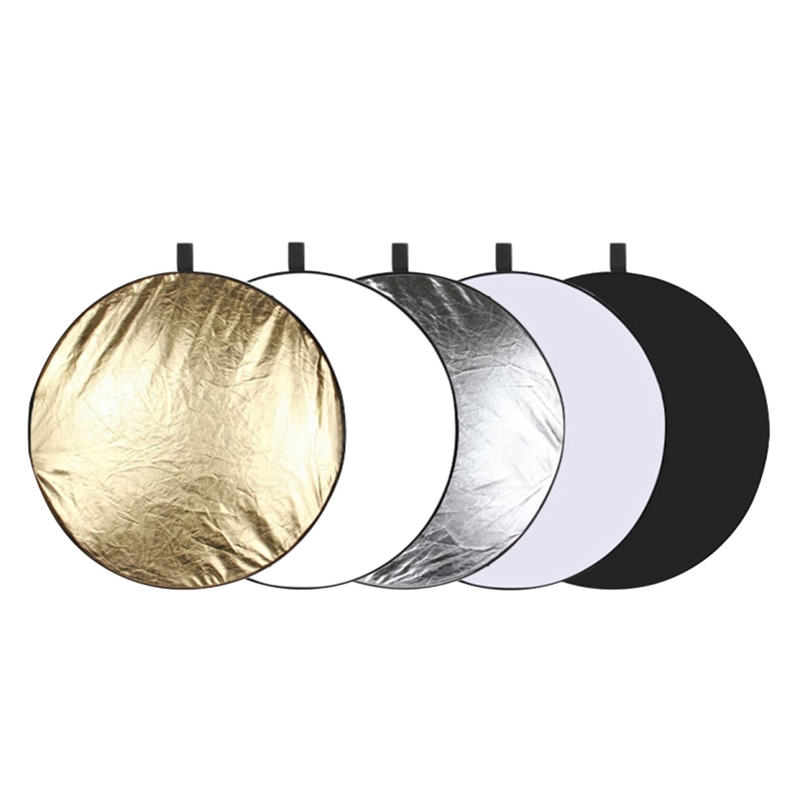 For PULUZ 5 in 1 Flexible 60/80/110cm Collapsible Photo Studio Background Round Translucent/Silver/Gold/White/Black Photography Reflector Set