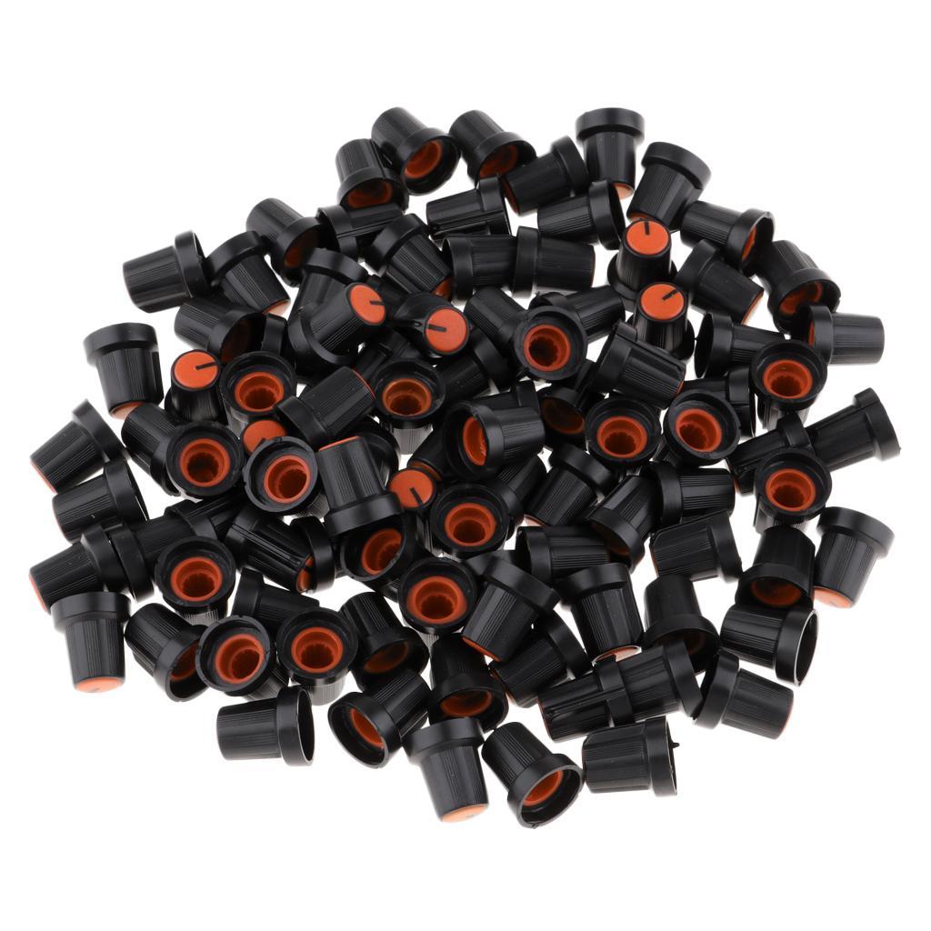 100 Pieces 6mm  Potentiometer Control Volume Knobs Mini   orange