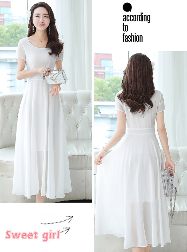 Đầm Maxi Có Tay Màu Trắng Đẹp