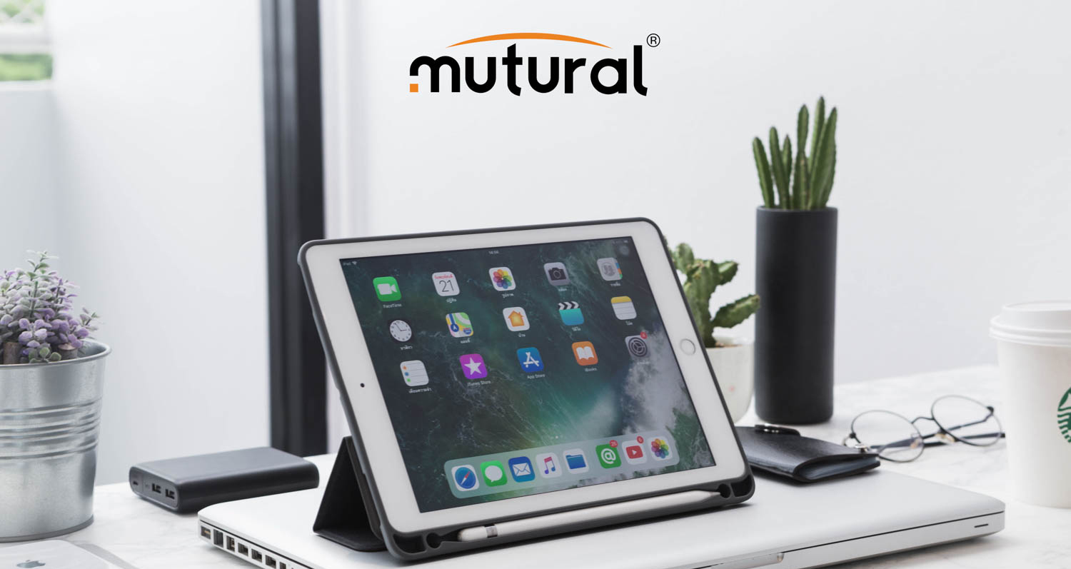 Bao Da Ipad Air 10.5 2019 Hiệu Mutural Có Khe Để Bút Cảm Ứng_Đỏ_ Hàng nhạp khẩu