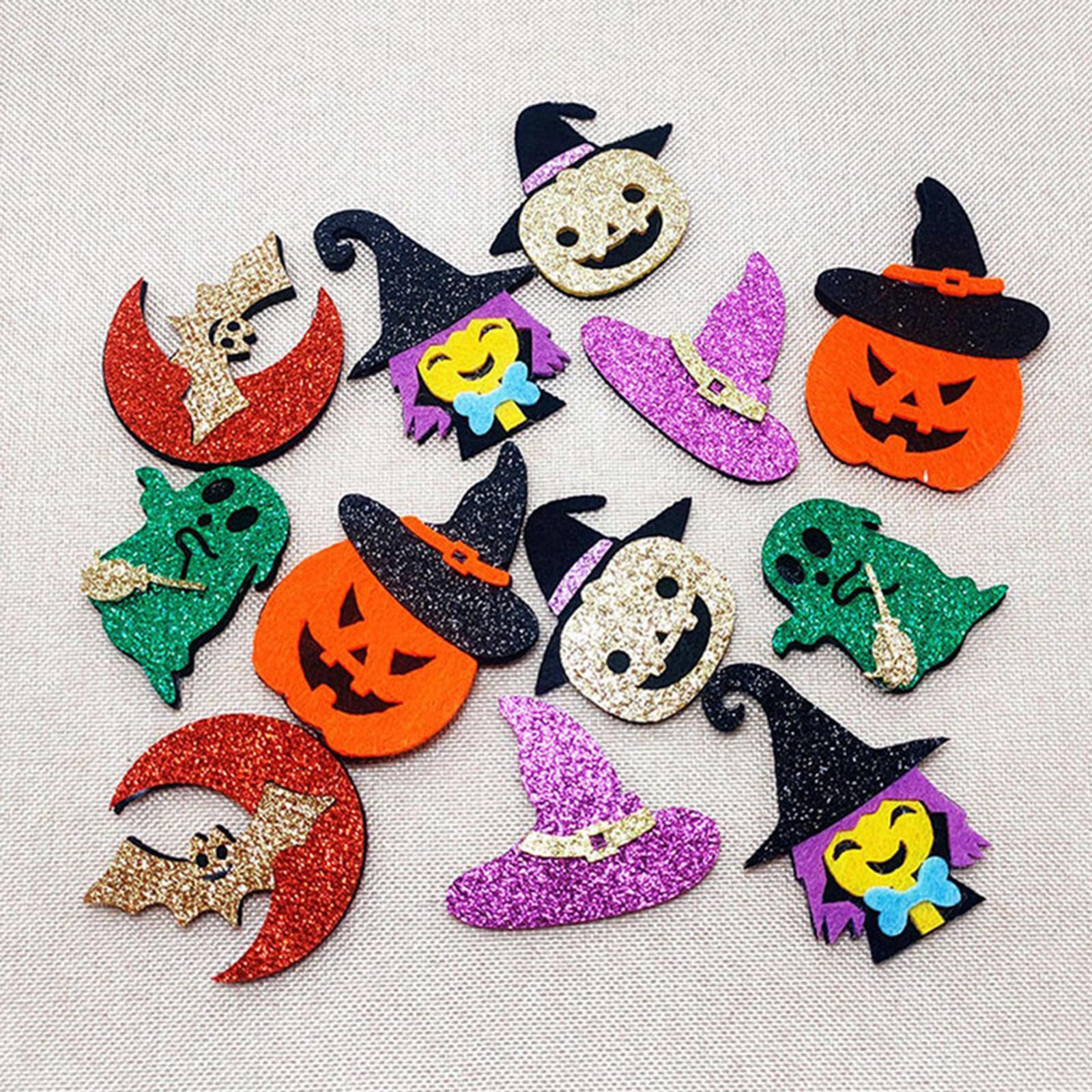 12 Pieces Colorful Halloween Sequins Accessories Flatback Birthday Assorted