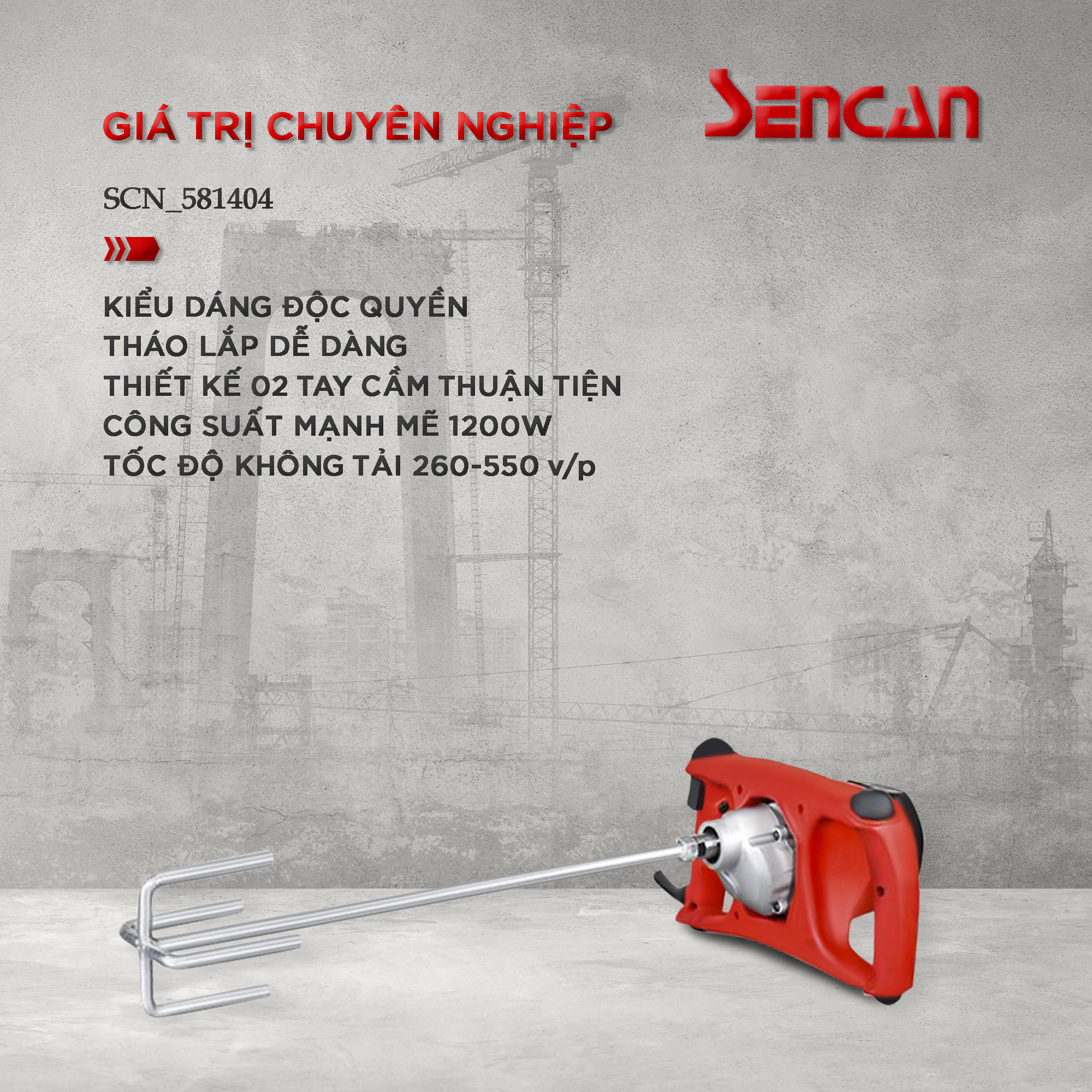 Máy khuấy sơn đường kính đĩa 120mm Sencan 581404