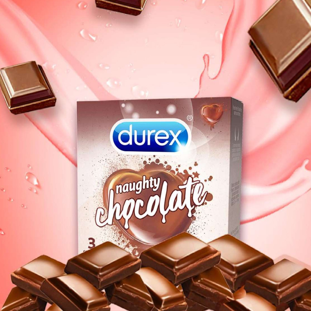 Bộ 4 Bao Cao Su Durex Naughty Chocolate - Hộp 3 bao