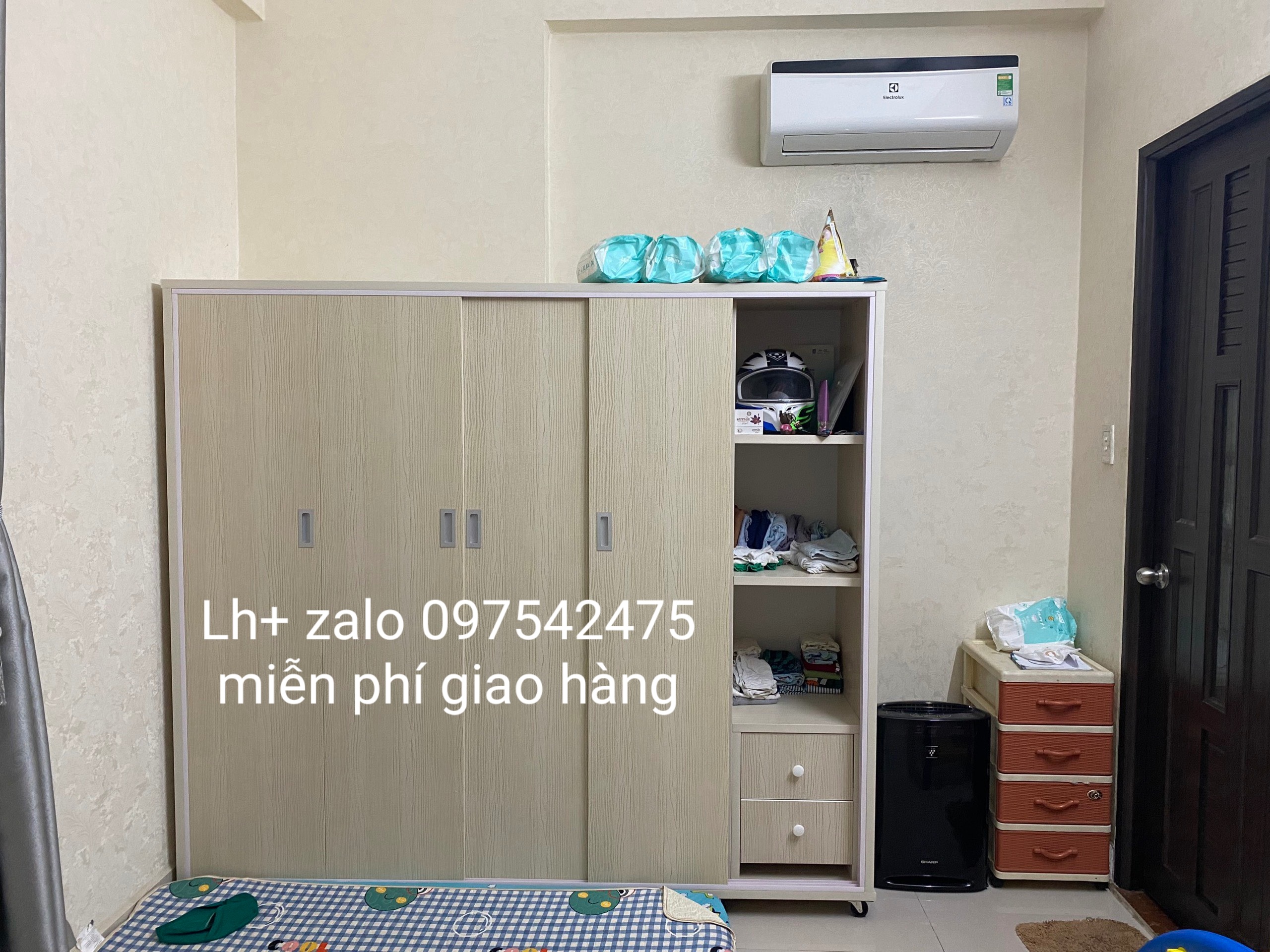 Tủ nhựa đài loan 5 cánh cửa lùa