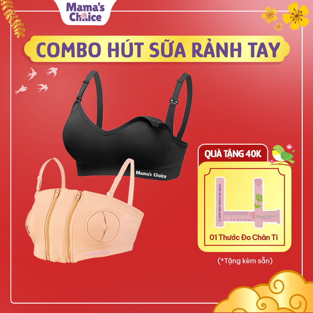 Combo Hỗ Trợ Hút Sữa Rảnh Tay, Áo Hút Sữa và Áo Lót Ngực Đa Năng Mama's Choice, Tăng Hiệu Quả Giảm Gánh Nặng Cho Mẹ