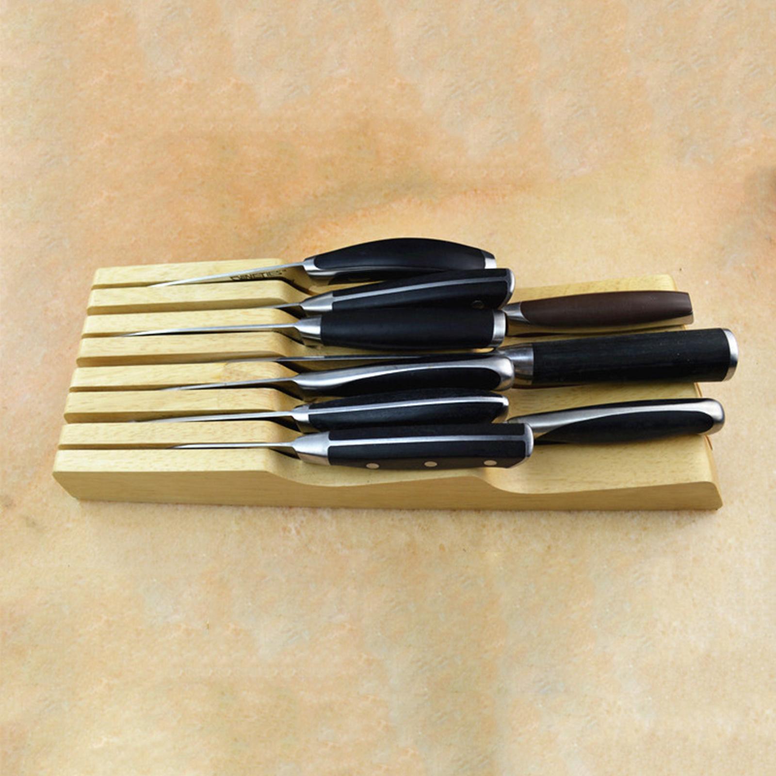 Knife Drawer Organizer In-Drawer Knife Block Counter for Kitchen Supplies