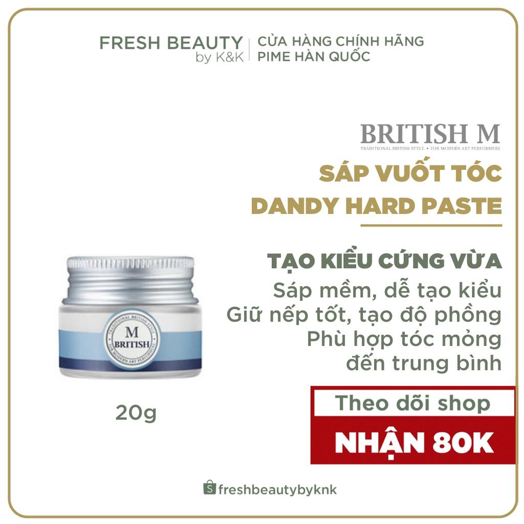 Sáp vuốt tóc BRITISH M Dandy Hard Paste tạo kiểu với độ cứng vừa phải size 20g