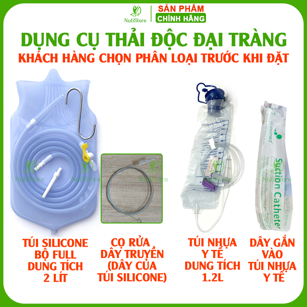Dụng cụ thải độc đại tràng enema, thải độc cà phê, túi thải độc đại tràng silicone, túi nhựa y tế