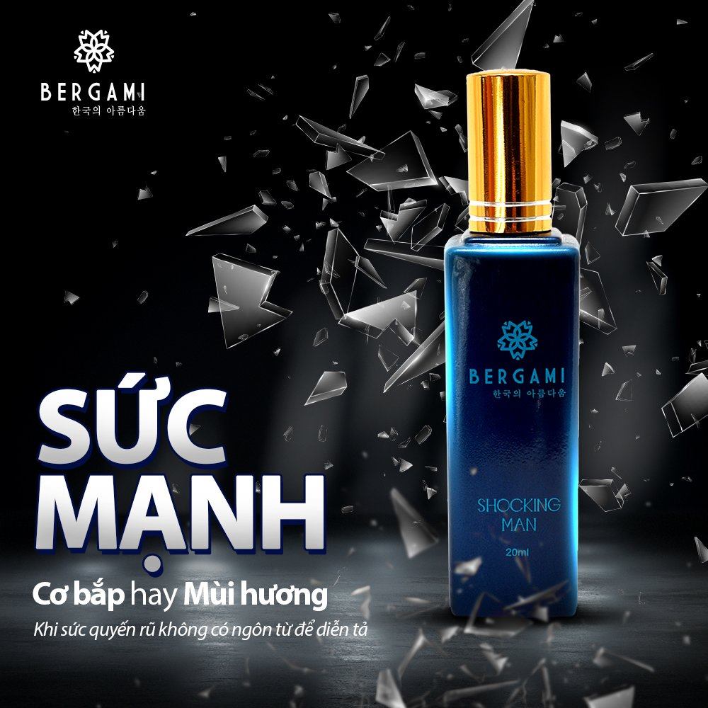 Nước hoa nam Bergami Shocking Man 35ml - Lưu hương cực lâu - Mùi hương lôi cuốn