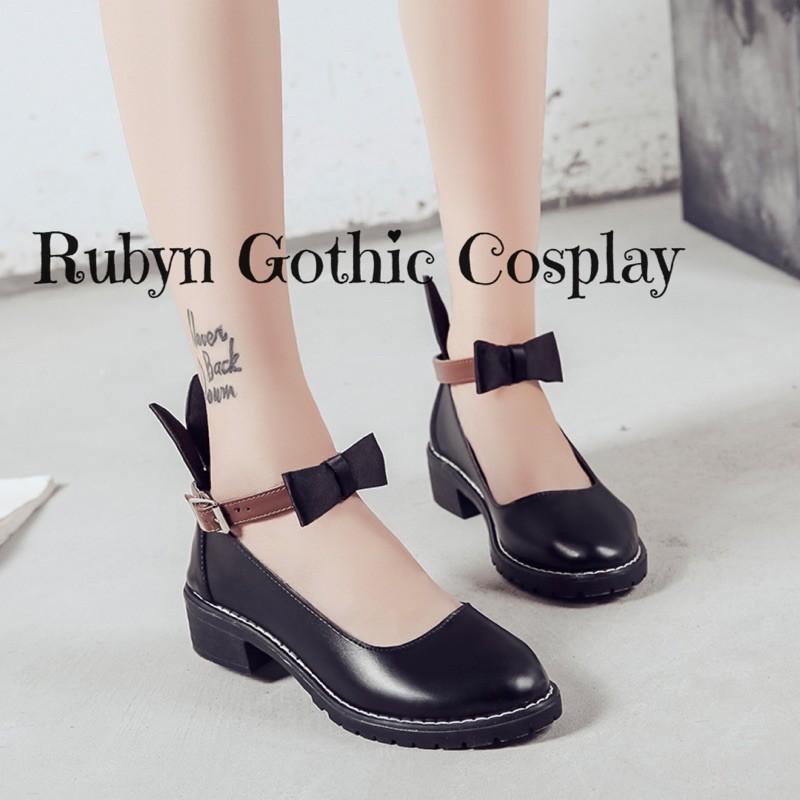 Giày Búp Bê Lolita Nơ Thỏ phong cách cosplay ( Size 35 - 39 )