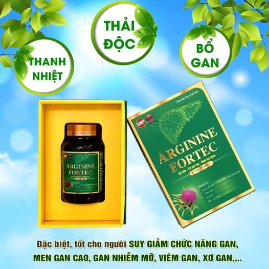 Viên Uống Thanh Nhiệt Mát Gan Arginine Fortec Hỗ Trợ Cải Thiện Tình Trạng Viêm Xơ Gan Men Gan Cao Giúp Hạ Men Gan Hiệu Quả