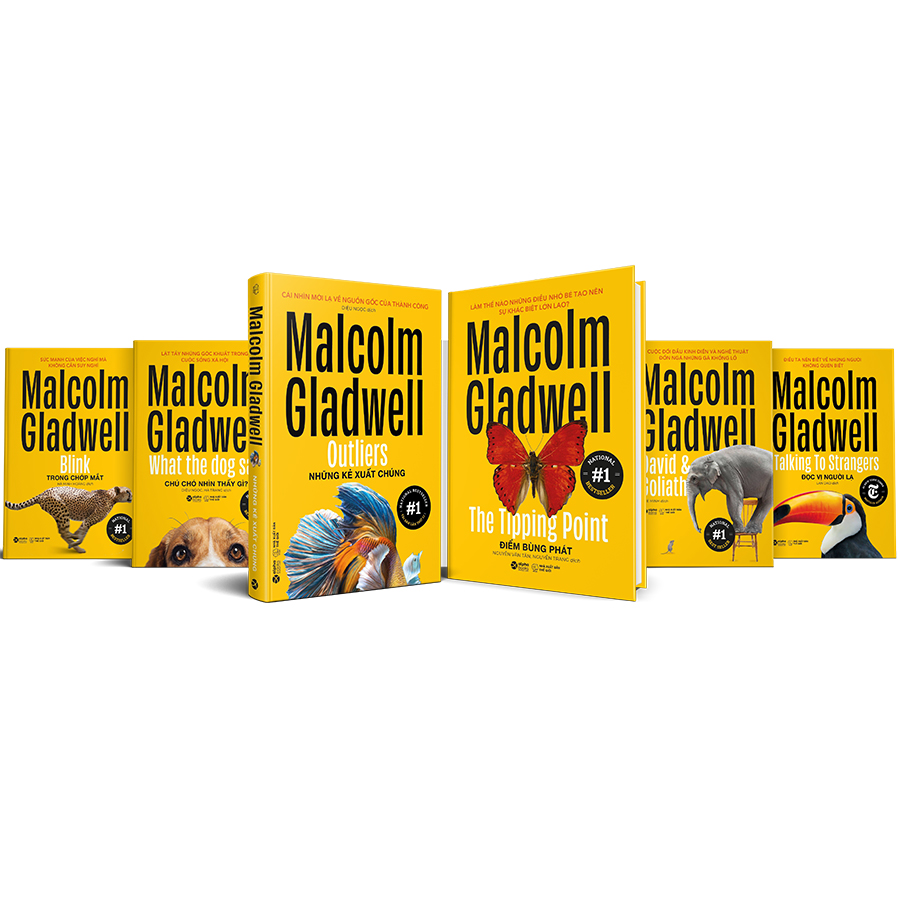 Combo 6 Cuốn Sách Của Tác Giả Malcolm Gladwell: Chú Chó Nhìn Thấy Gì + David &amp; Goliath + Điểm Bùng Phát + Đọc Vị Người Lạ +  Những Kẻ Xuất Chúng +  Trong Chớp Mắt