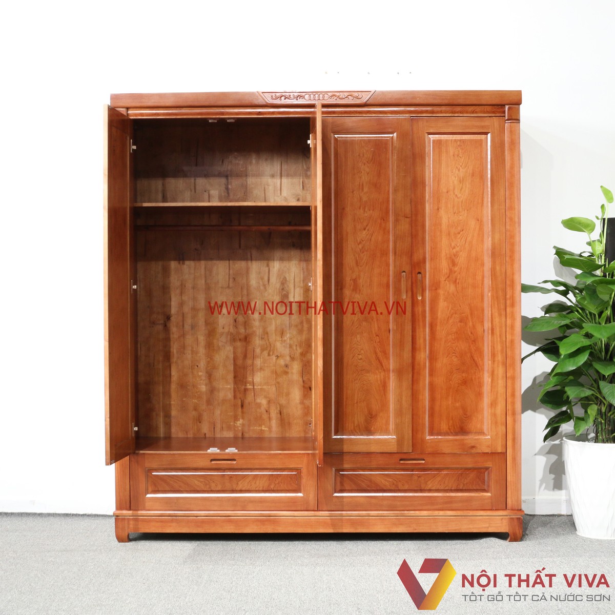 Tủ Áo 4 Cánh Gỗ Hương Đá Đẹp Giá Rẻ