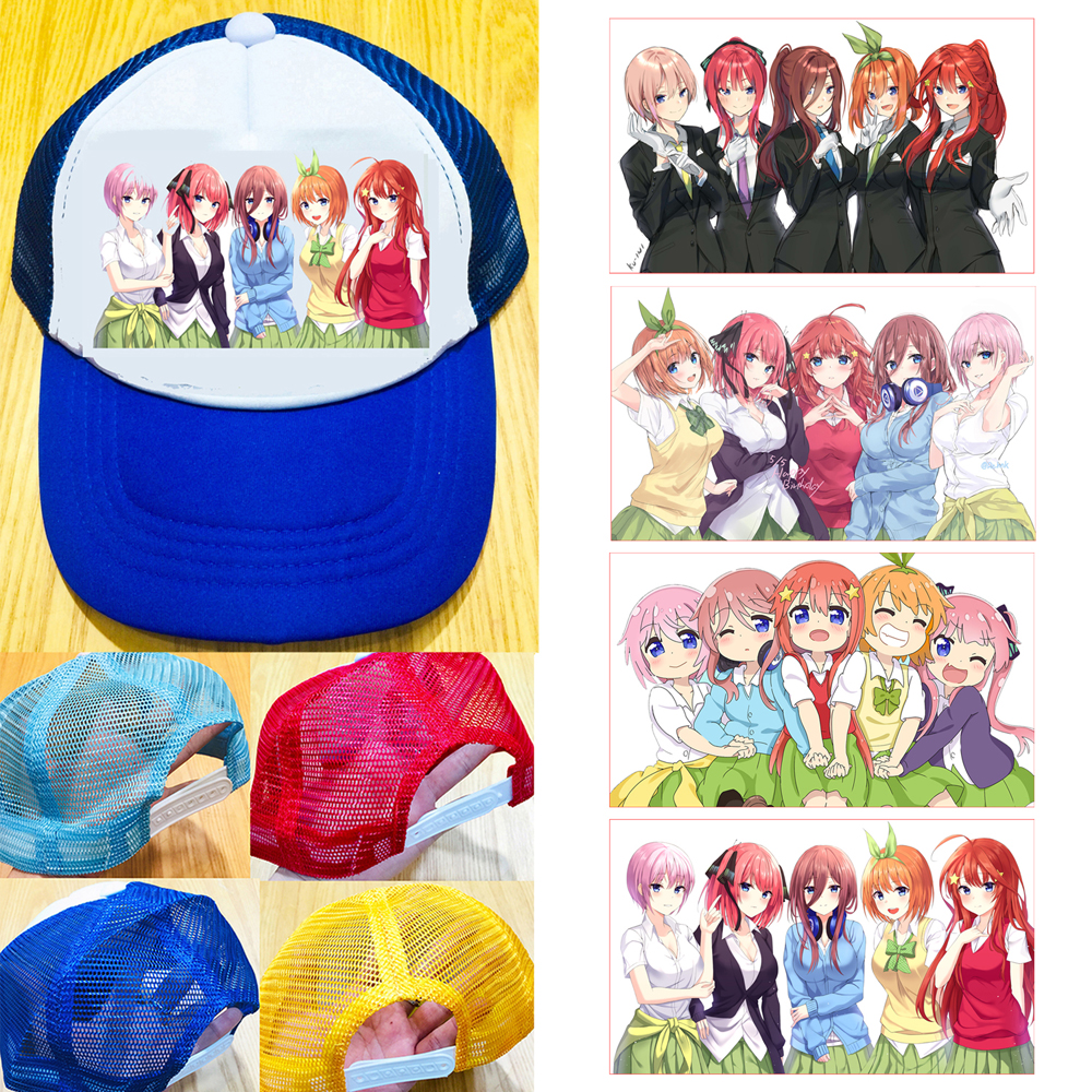 Mũ nón Go-Toubun no Hanayome - màu xanh nhạt , vàng, hồng