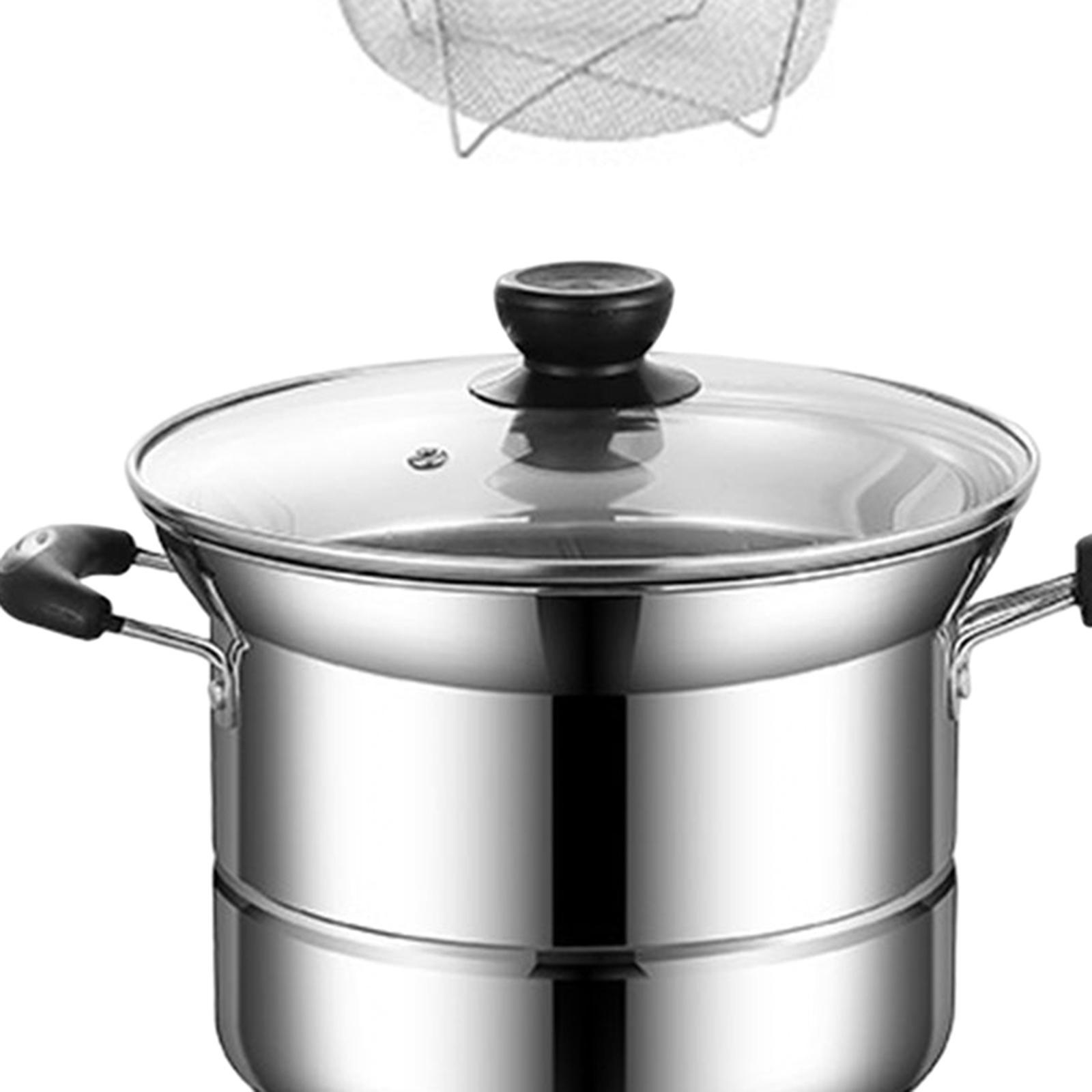 Stainless Steel Sauce Pan, Universal Utensils with Lid Handle Milk Pan Small Pot for Cooking Restaurant Party Indoor Outdoor Dining Room