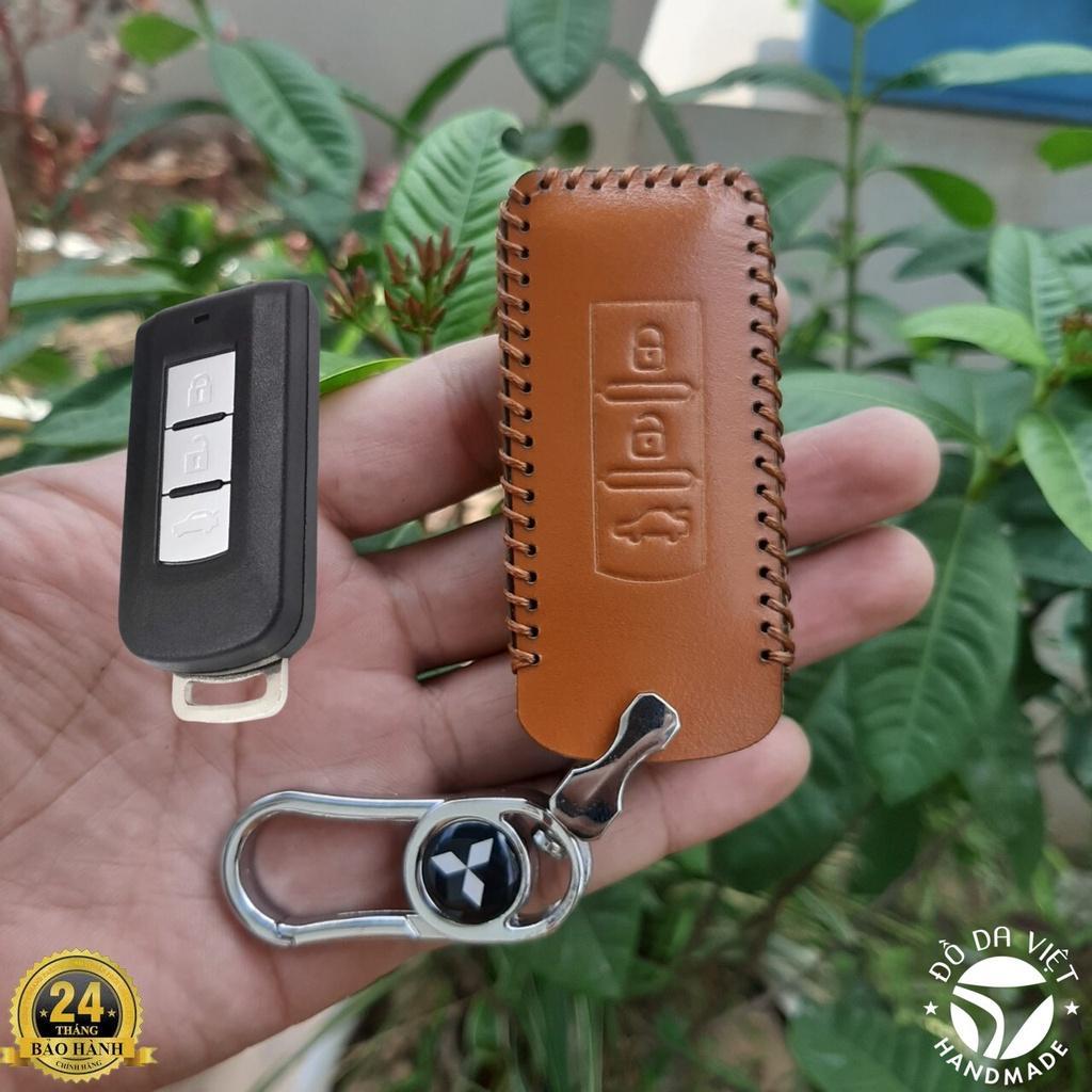 Bao Da Chìa Khóa Mitsubishi Xpander, Oulander, Attrager, Triton, Pajero Sport. Da Bò thật, bảo hành 2 năm