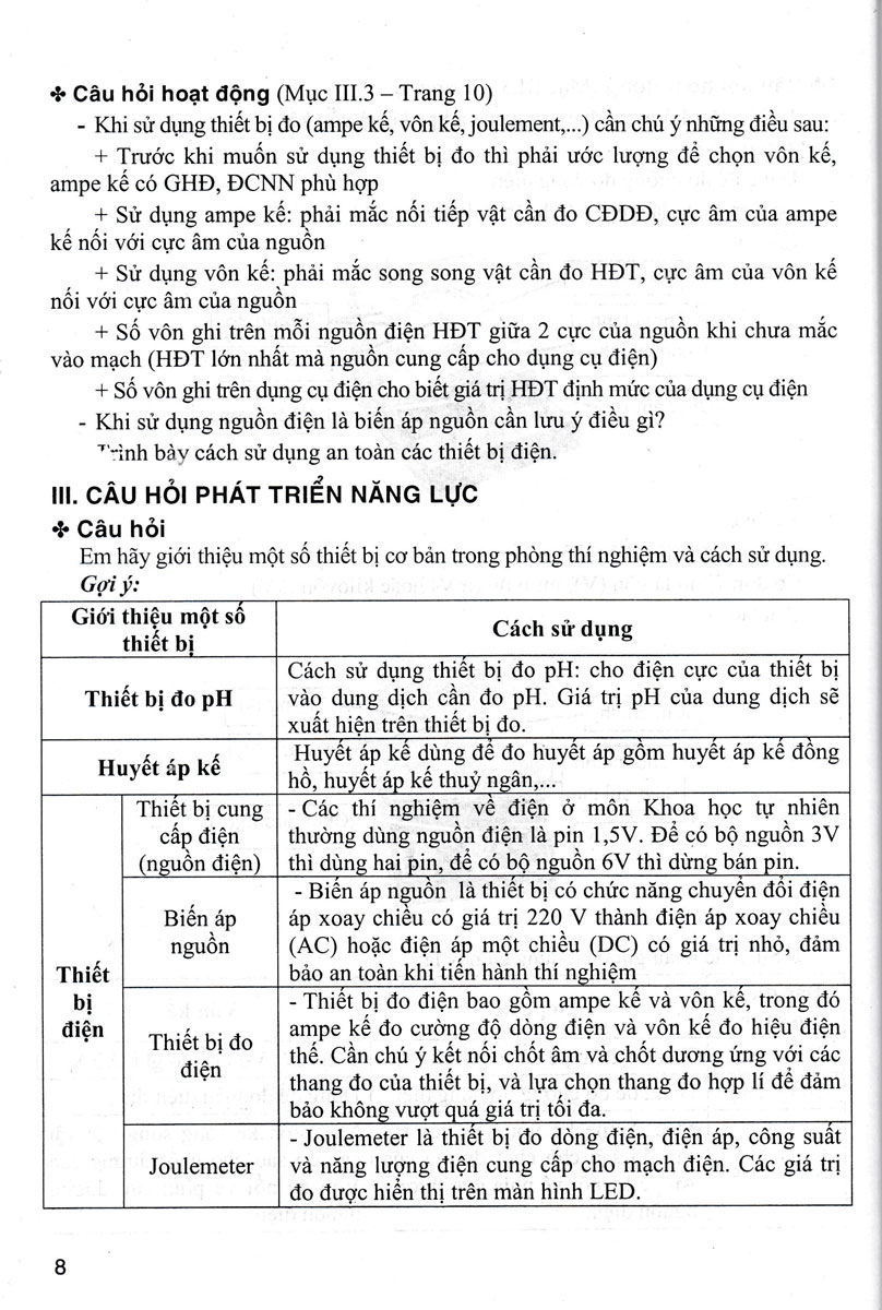 Hướng Dẫn Trả Lời Câu Hỏi Khoa Học Tự Nhiên 8 (Dùng Kèm SGK Kết Nối Tri Thức Với Cuộc Sống)