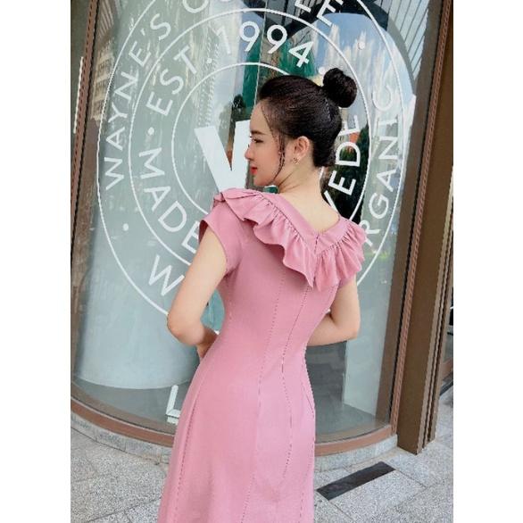 ĐẦM CỔ V VIỀN BÈO