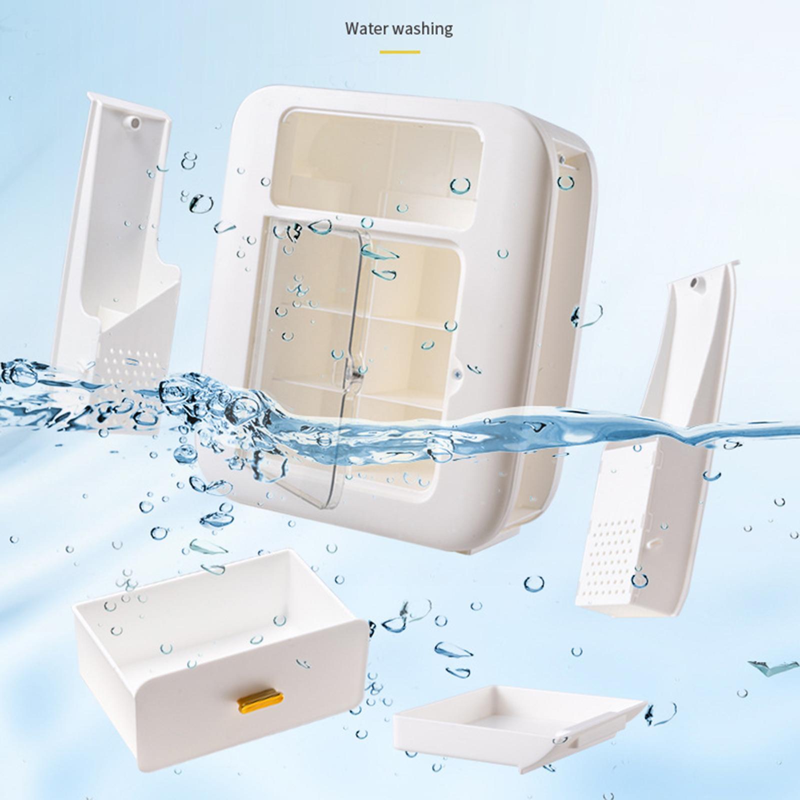 Wall Mount Spice Rack Seasoning Storage Box Kitchen Organizer Rack White