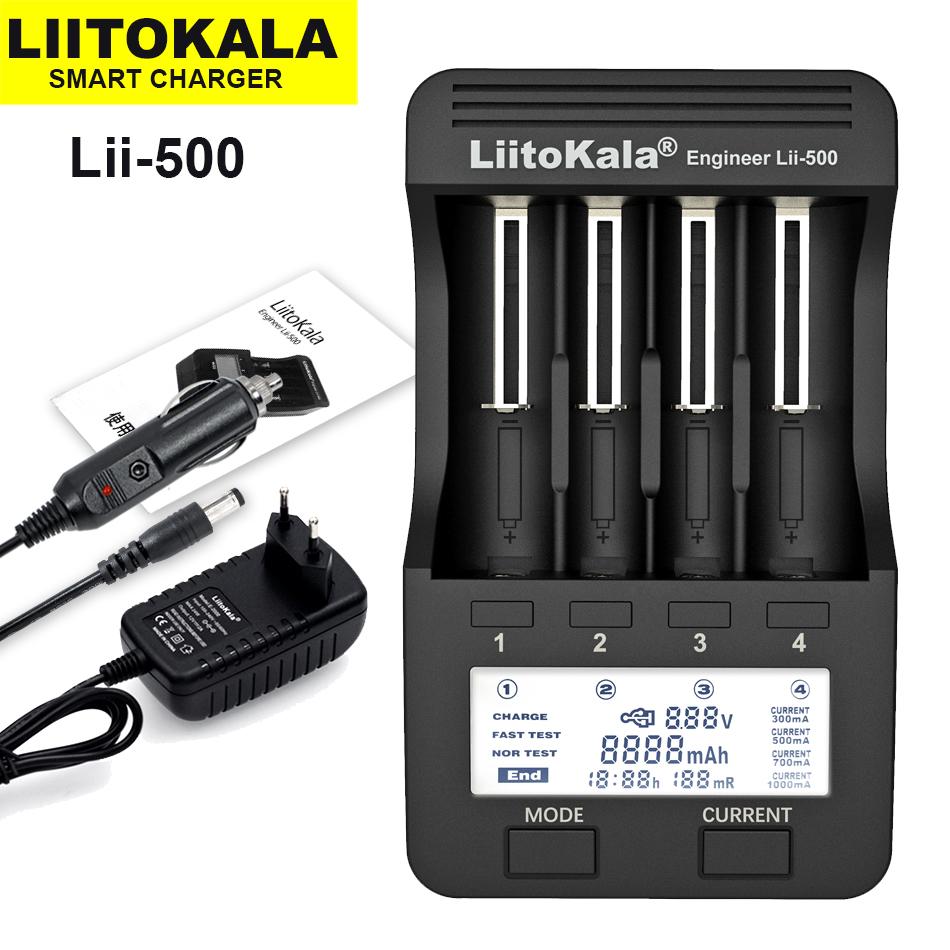 Liitokala Lii-500 LCD 3.7V 18650 18350 17500 16340 18500 21700 14500 26650 AA NiMH Lithium-Pin Sạc Lô Hàng Màu Sắc: Lii-500 Sạc