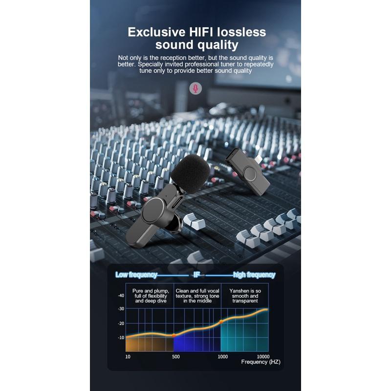 Available Wireless Bluetooth 5.2 Lavalier Microphone Mini Intelligent Noise Reduction Mic For Android IOS iPhone COD