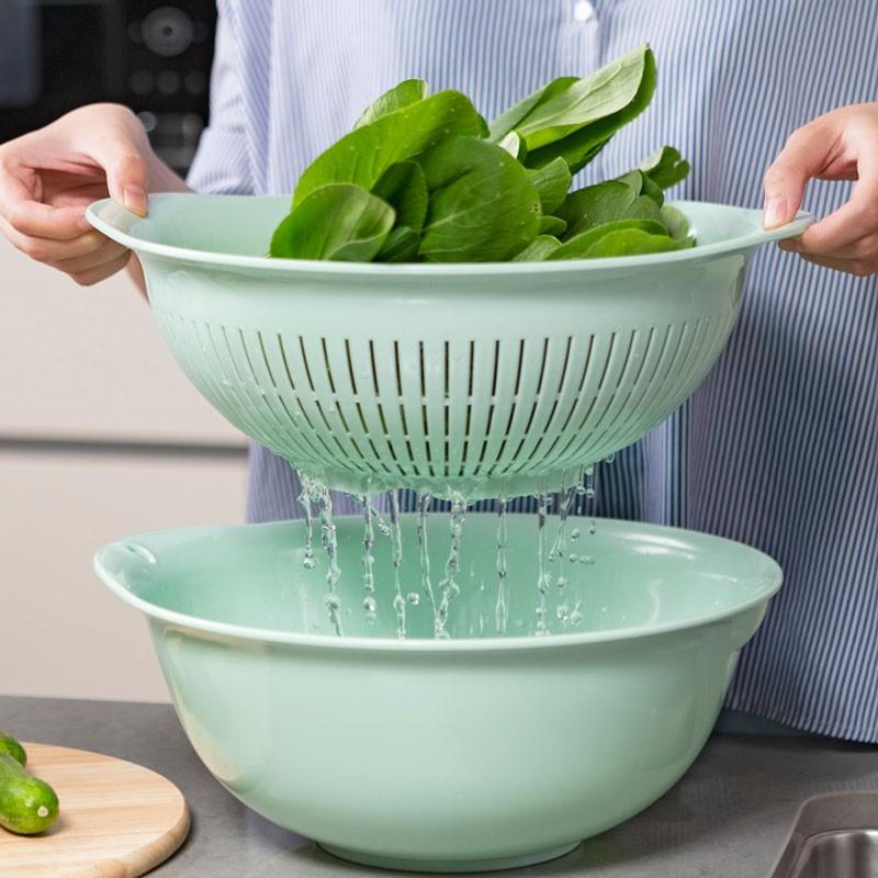 Bộ Chậu Rổ Đa Năng Rửa Rau, Đựng Hoa Quả, Thực Phẩm Yoko Chuẩn Nhật Bản Zise 23 - 30 - 35cm.