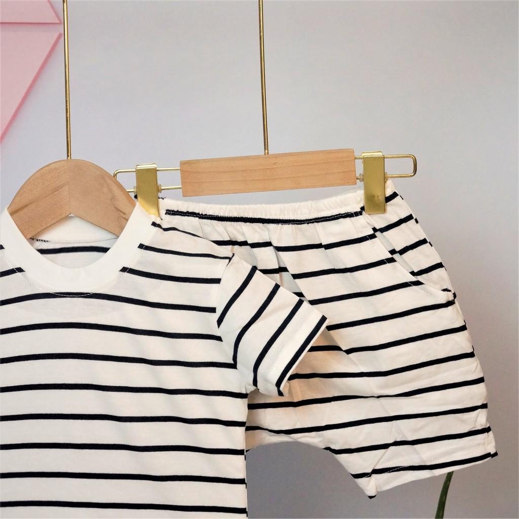 Bộ cộc tay bé trai bộ cộc tay cho bé gái  đẹp cotton mát lạnh kẻ sọc SOC1621