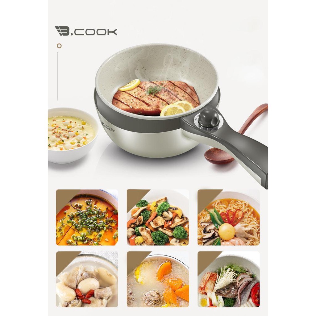 Nồi điện đa năng Bcook BC03 Có khay hấp - Hàng chính hãng