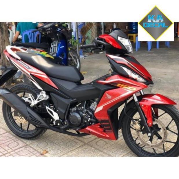 Tem rời winner sọc trắng dán xe đỏ 3 lớp ko bay màu