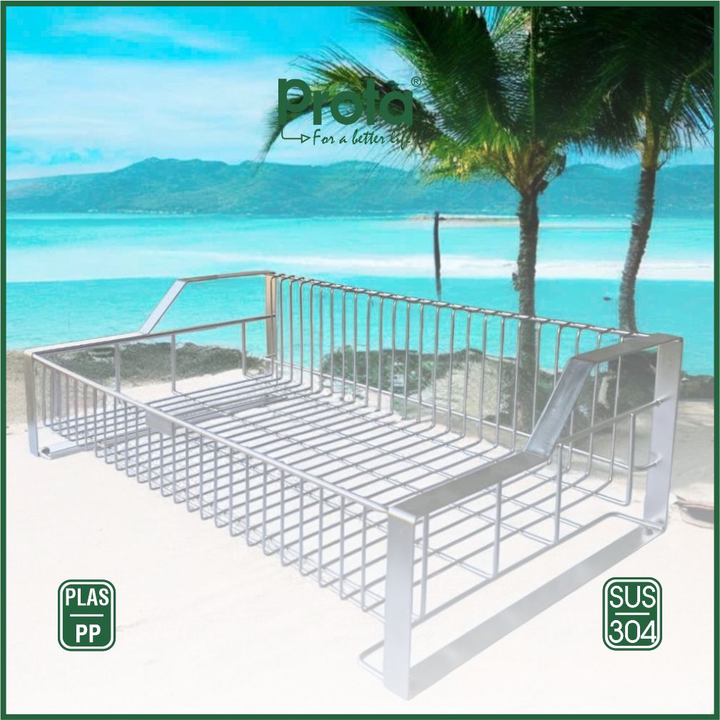 [CHÍNH HÃNG] Rổ úp bát đĩa inox 304 loại đạị Prota loại mới (Tặng kèm mâm hứng nước)- Bảo hành 36 tháng- Cam kết 1 đổi 1