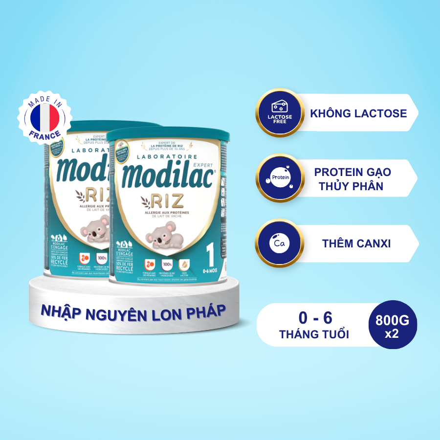 Combo 2 Sữa bột Modilac Expert Riz 1 800g