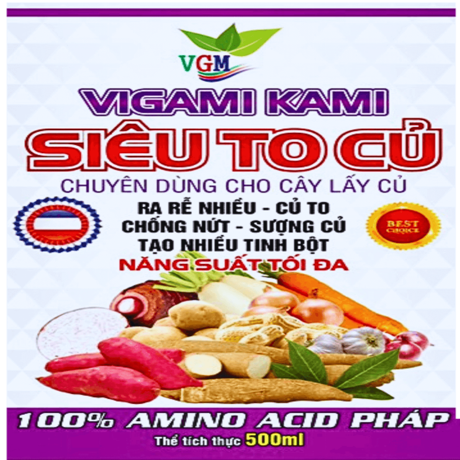 Phân bón VIGAMI KAMI siêu to củ 500ML