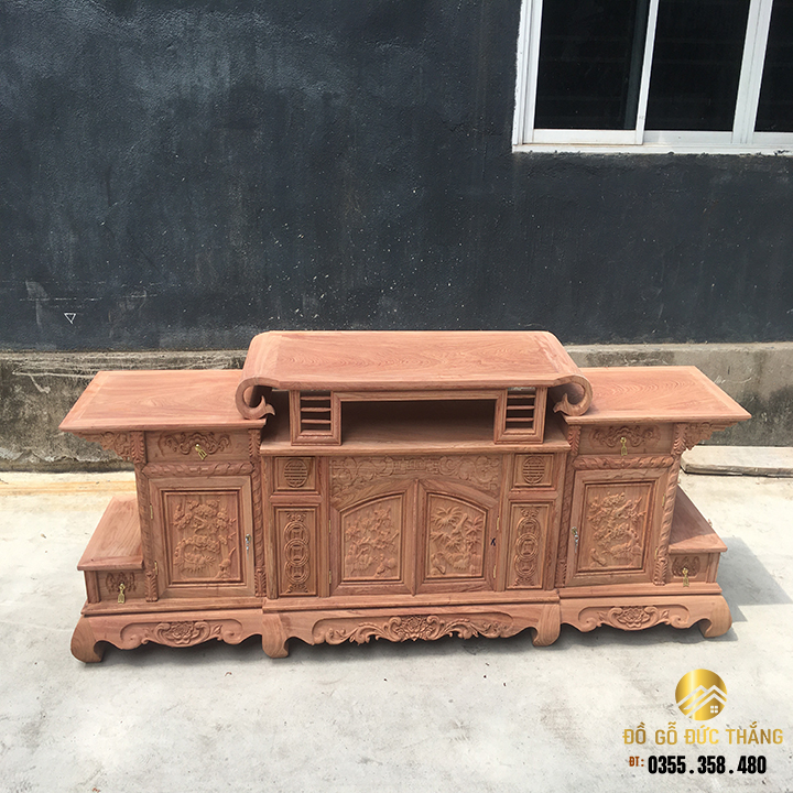 Kệ tivi gỗ hương đá nam phi mẫu sừng trâu
