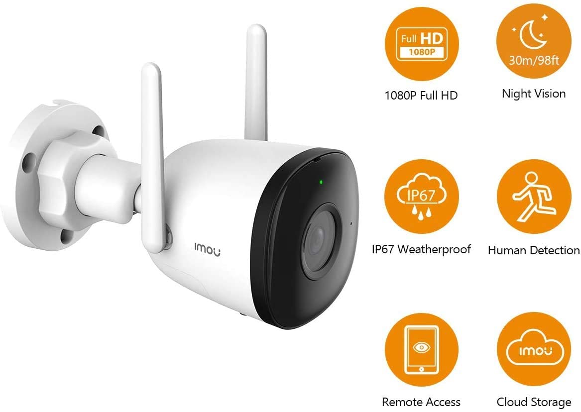 Camera IMOU Bullet 2/2C/2E Camera Ngoài Trời, Chống nước IP67, Chuẩn nén H265, Theo dõi chuyển động, Quay Màu ban đêm - Hãng Chính Hãng