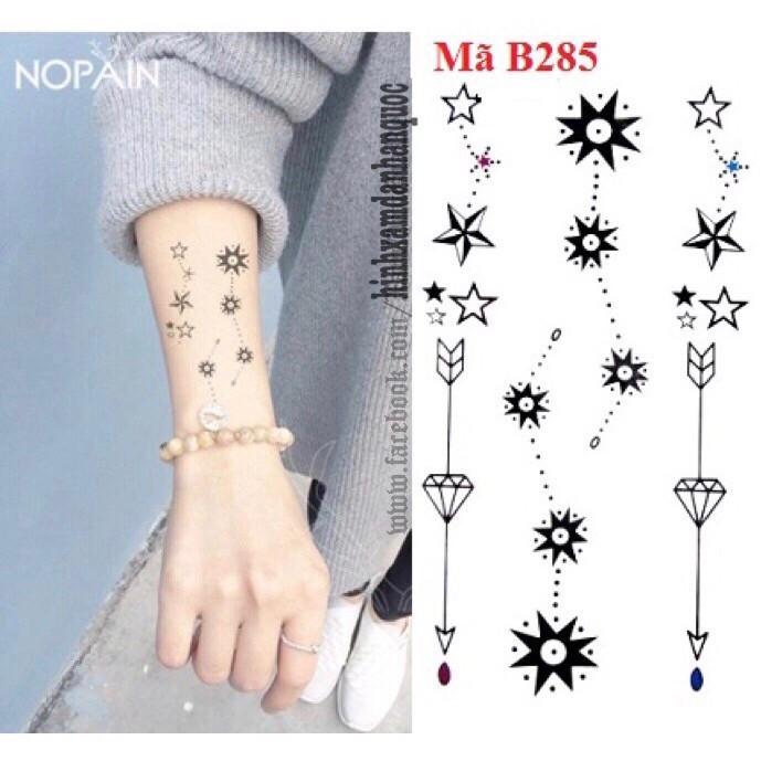 Hình xăm dán giáng sinh tattoo noel cánh và hoa tuyết đầu mùa 10x6cm- mua 5 tặng 1 tấm đồng size