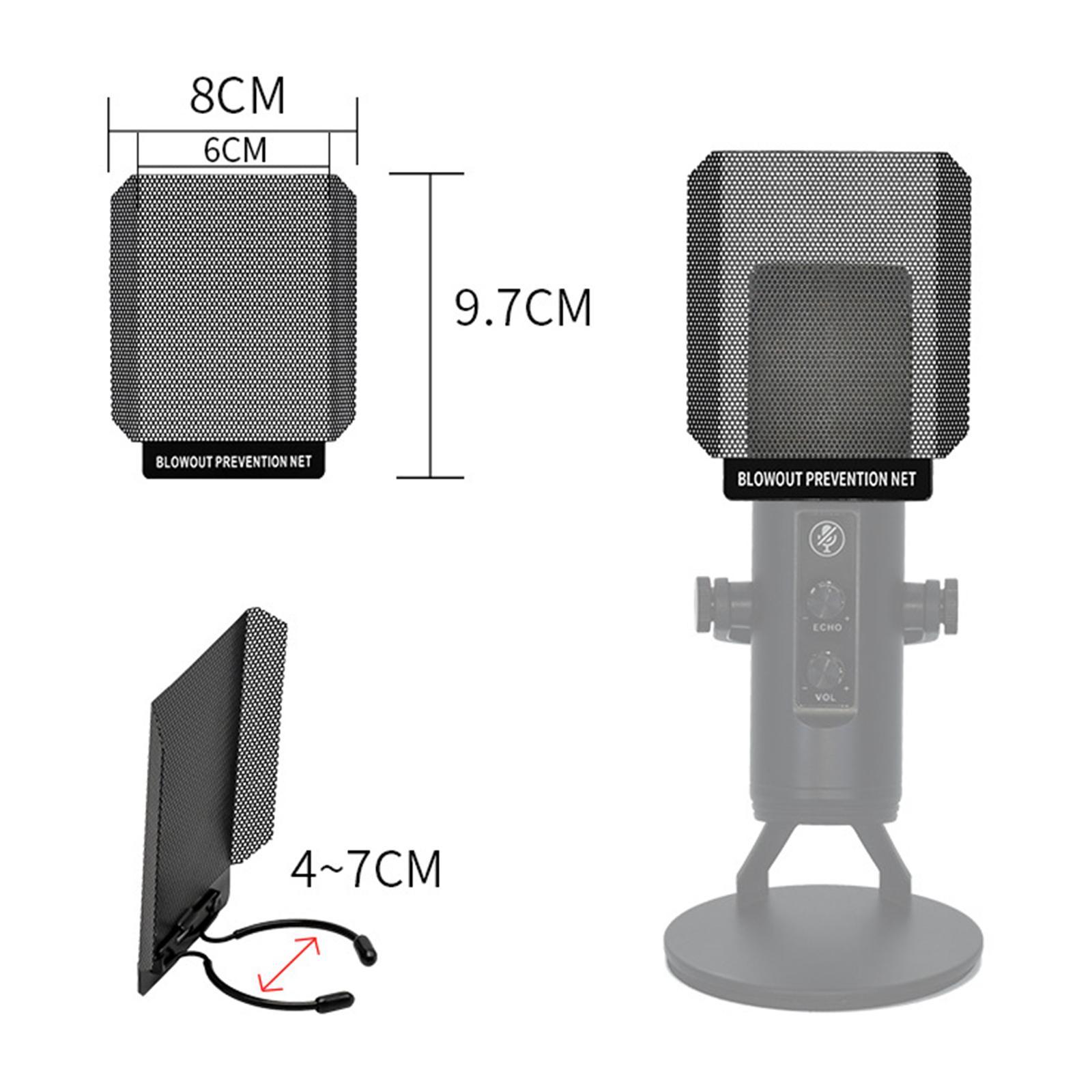 Blowout Preventer Net Microphone Windscreen Cover Lightweight Metal Mesh Stable Structure Microphone Filter for Studio Lives Broadcasting