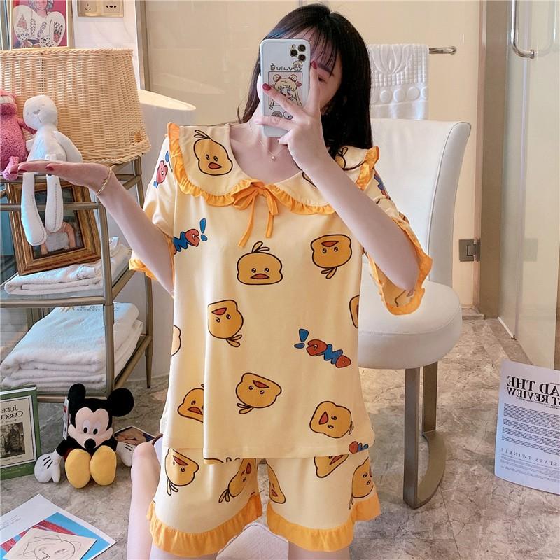 Đồ Bộ Nữ Mặc Nhà Cổ Bèo Xinh Xắn Chất Liệu Cotton Co Dãn 4 Chiều Thoáng Mát - BC-09