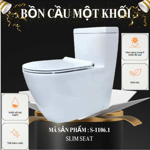 BỒN CẦU MỘT KHỐI CAO CẤP MÃ  S-1106.1 Slim-Seat